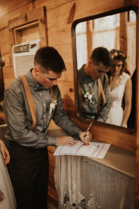 Signing the marriage license with his new bride watching
Marriage License Tips