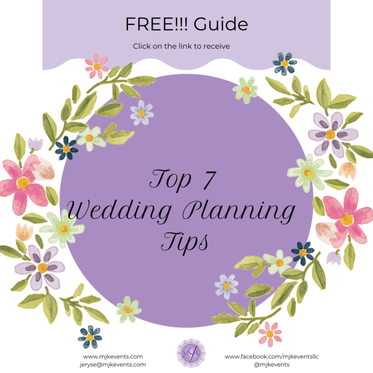Cover page image for the Top 7 Wedding planning Tips.